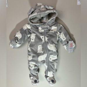 Carter’s Newborn |Just One You |Baby Polar Bear Gray Snowsuit/Pram | NWT